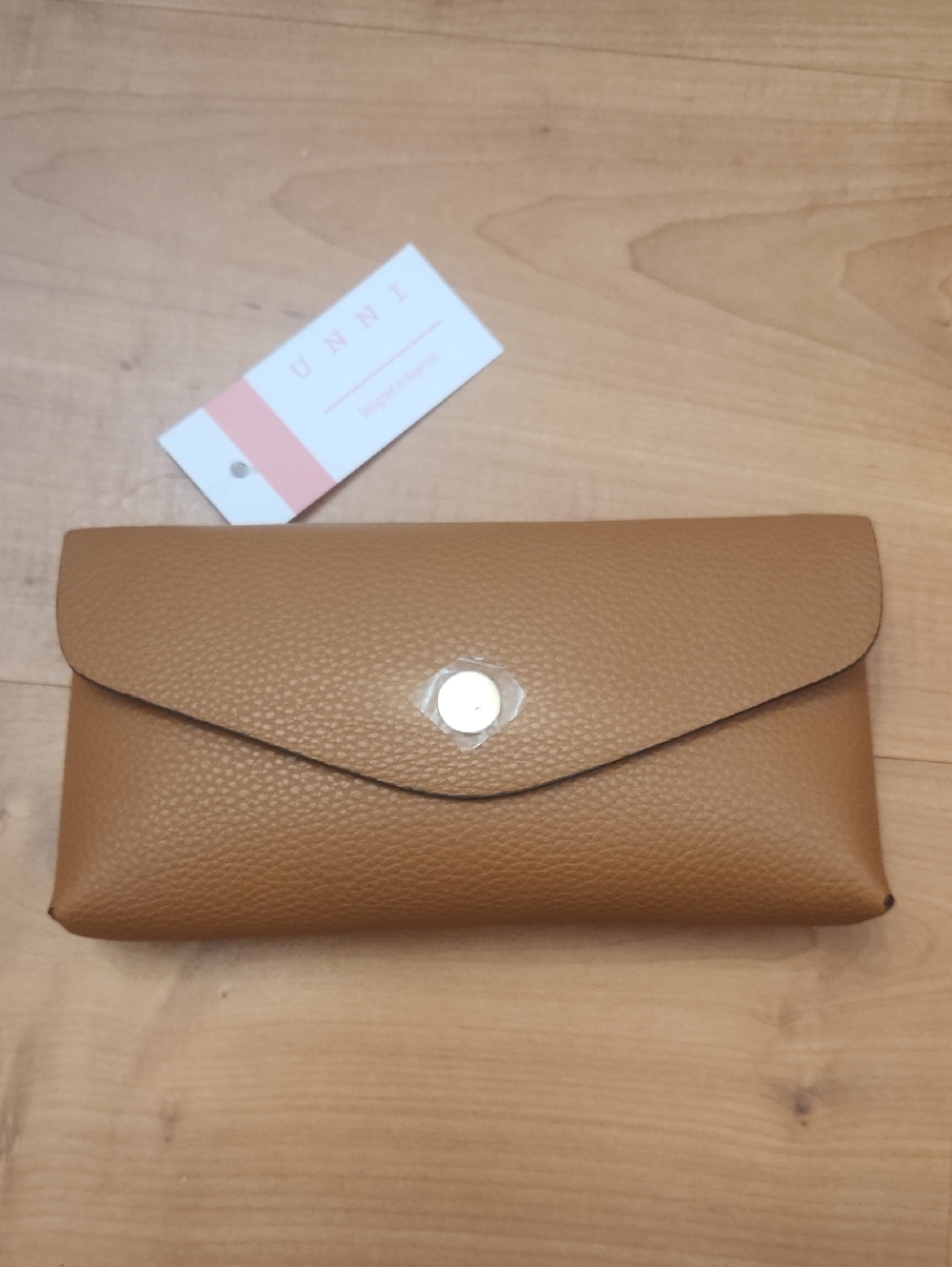 Tan Envelope Clutch Bag - Sleek Women's Leather Handbag